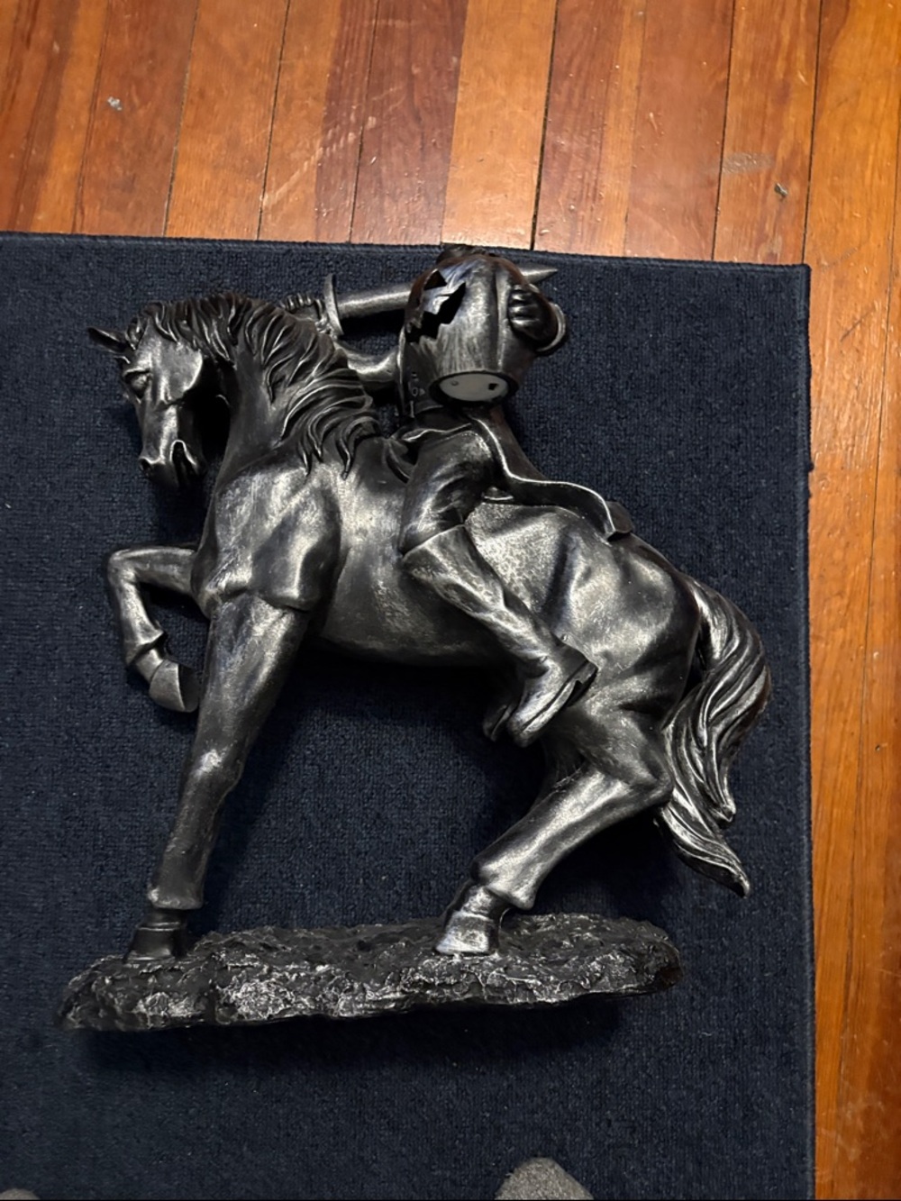 Black Metallic Horse and Rider Wall Sculpture - Decorative Home Art